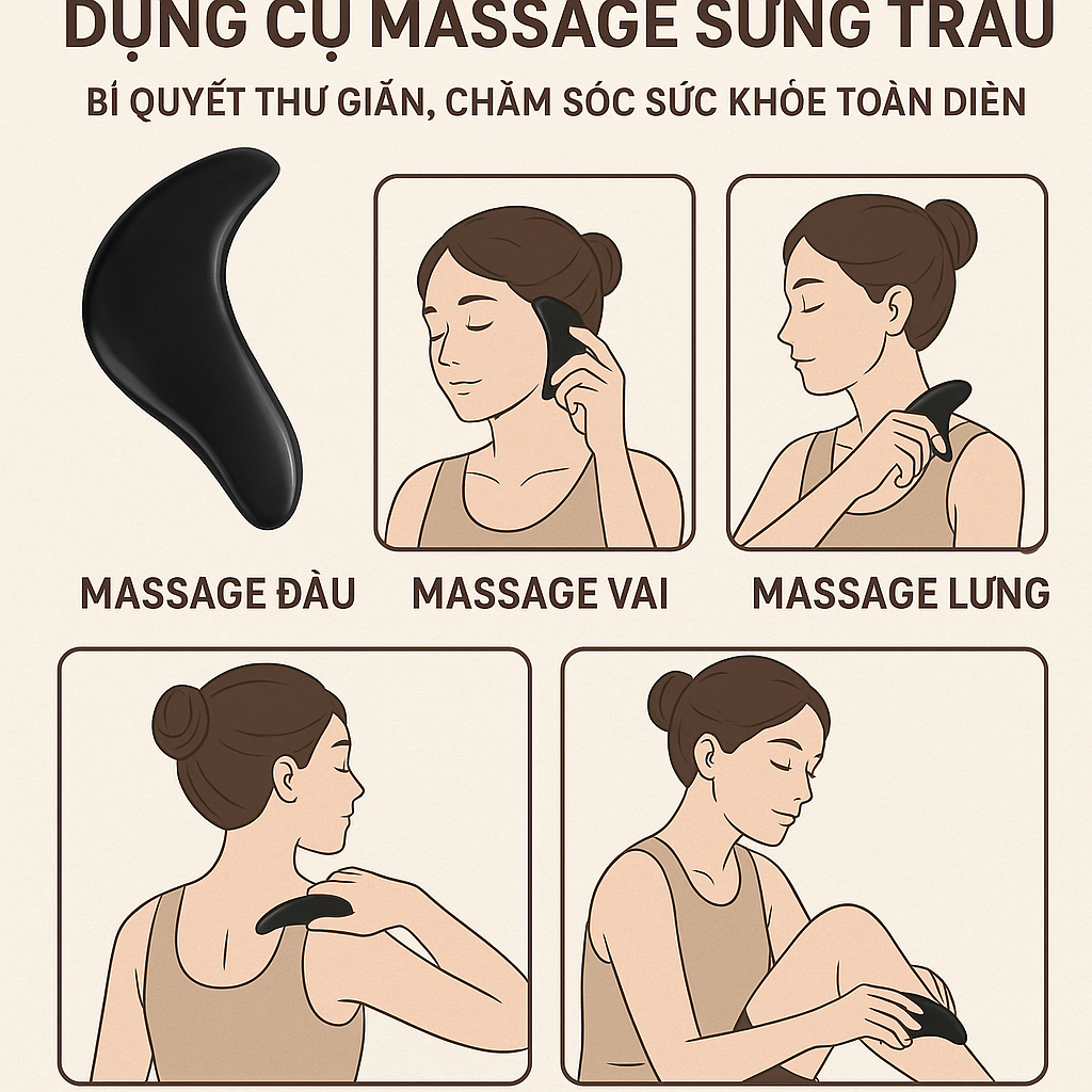 Hướng Dẫn Sử Dụng Dụng Cụ Massage Sừng Trâu: Bí Quyết Thư Giãn, Chăm Sóc Sức Khỏe Toàn Diện
