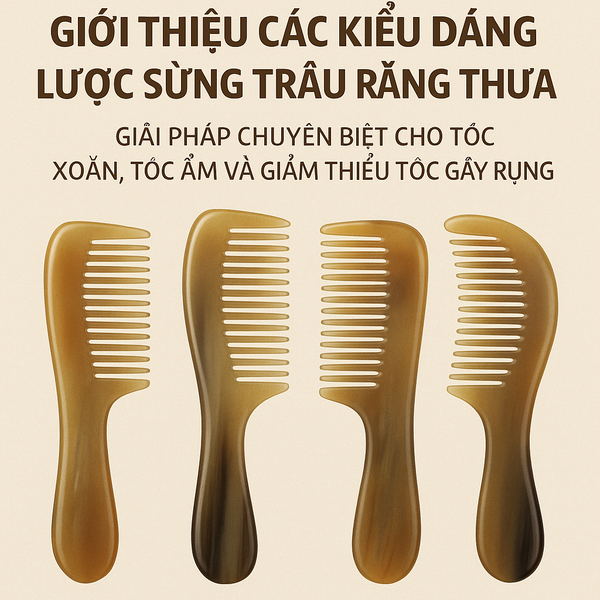 Giới Thiệu Các Kiểu Dáng Lược Sừng Trâu Răng Thưa: Giải Pháp Chuyên Biệt Cho Tóc Xoăn, Tóc Ẩm Và Giảm Thiểu Tóc Gãy Rụng
