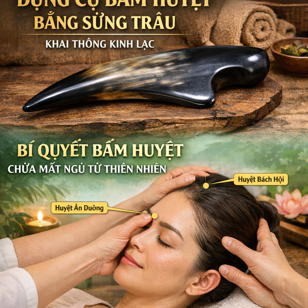 Dụng Cụ Bấm Huyệt Bằng Sừng Trâu: 