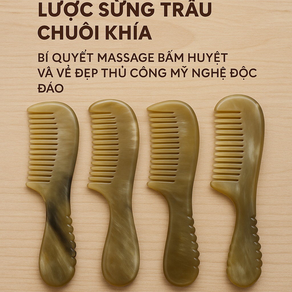 Giới Thiệu Các Kiểu Dáng Lược Sừng Trâu Chuôi Khía: Bí Quyết Massage Bấm Huyệt Và Vẻ Đẹp Thủ Công Mỹ Nghệ Độc Đáo
