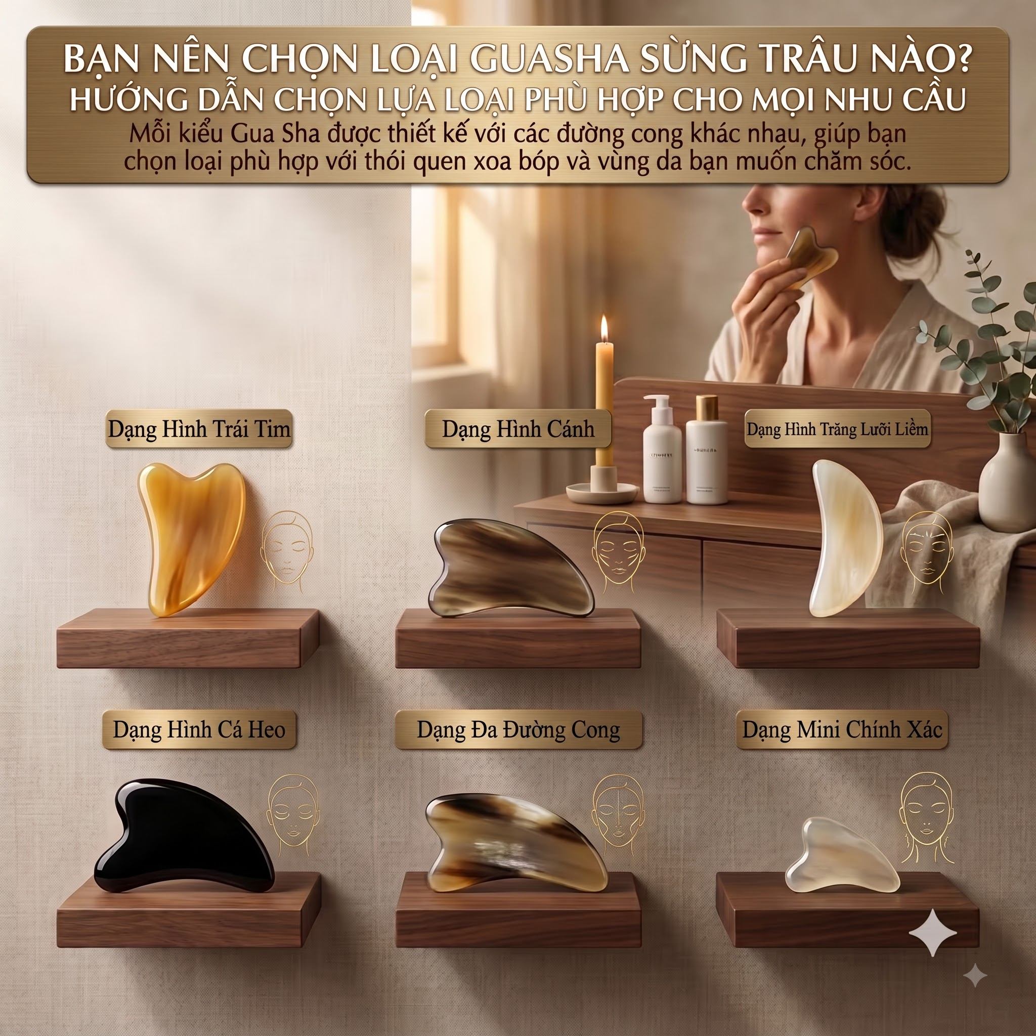 Nên Chọn Gua Sha Sừng Trâu Nào? Hướng Dẫn Lựa Chọn Phù Hợp Với Từng Nhu Cầu Chăm Sóc Da