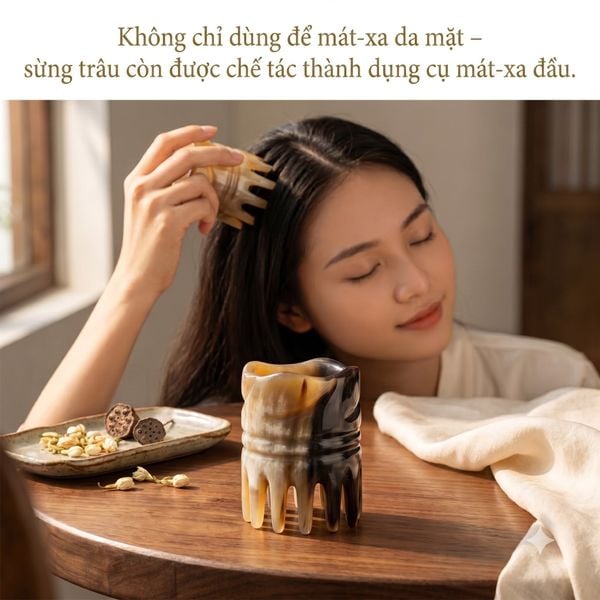 Giới Thiệu Dụng Cụ Massage Đầu Chế Tác Từ Sừng Trâu