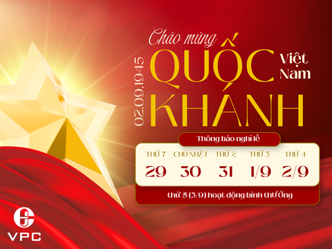THÔNG BÁO LỊCH NGHỈ LỄ QUỐC KHÁNH 2/9/2026