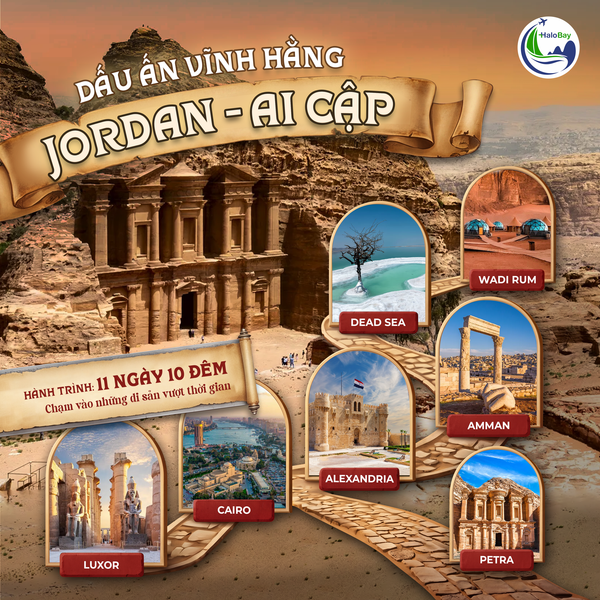 Tour Ai Cập Jordan 11N10Đ | Cairo, Petra, Wadi Rum | HaloBay