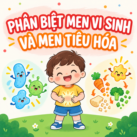 PHÂN BIỆT MEN VI SINH VÀ MEN TIÊU HÓA CHO TRẺ