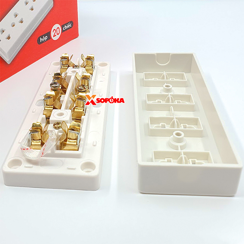Ổ Cắm Điện 4 Lỗ Gắn Tường/Gắn Táp Lô SOPOKA E25