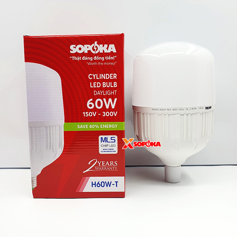 Bóng Đèn Led Hình Trụ Sáng Trắng Dòng H SOPOKA