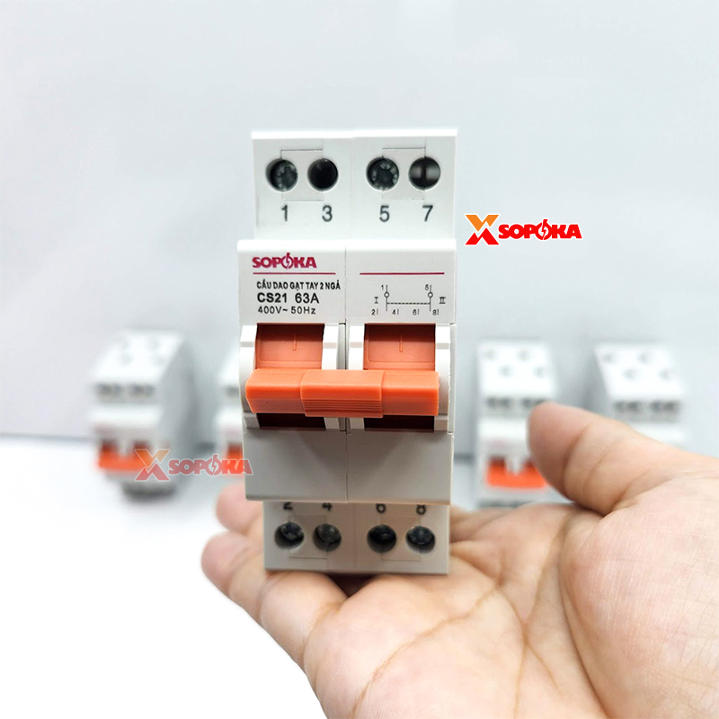 Cầu Dao Gạt Tay 2 Ngã 2P CS2P63A SOPOKA