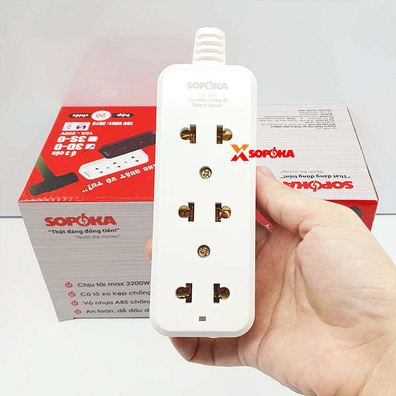 Ổ Cắm Điện 3 Ổ Không Dây 2200W 3D-0 3S-0 SOPOKA