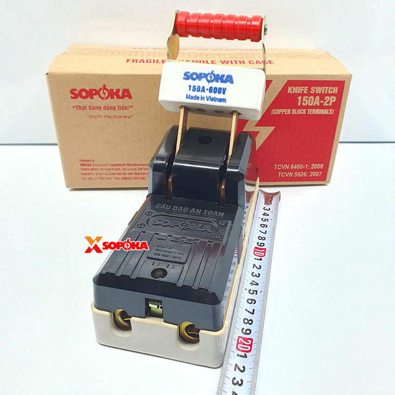 Cầu Dao Đế Sứ 1 Pha 150A-2P Màu Đen D34 SOPOKA