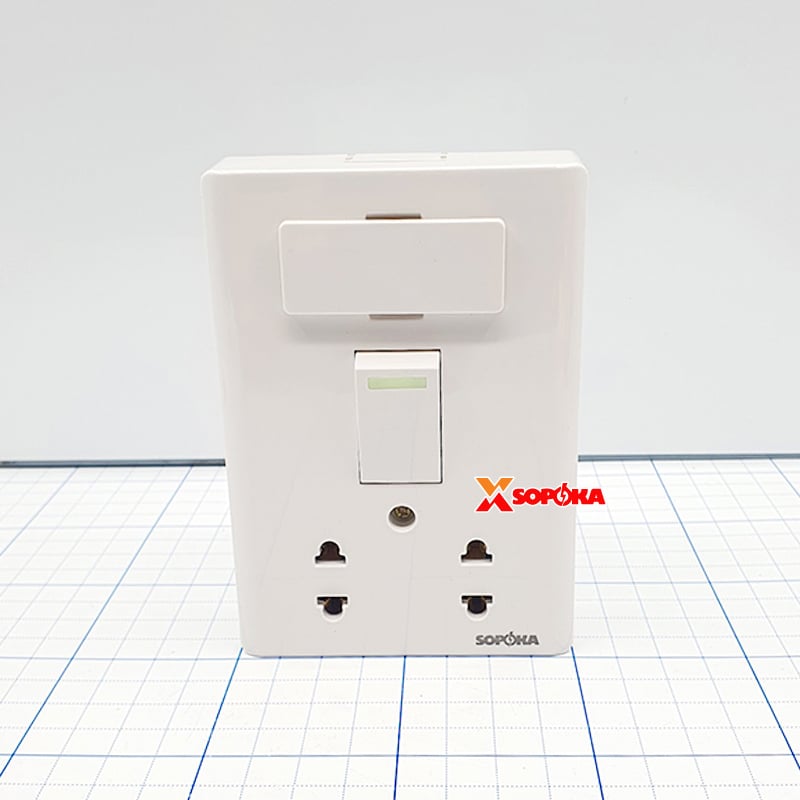 Bảng Điện Lắp Nổi Cao Cấp Dòng E 1 Công Tắc 2 Ổ Cắm E3A SOPOKA