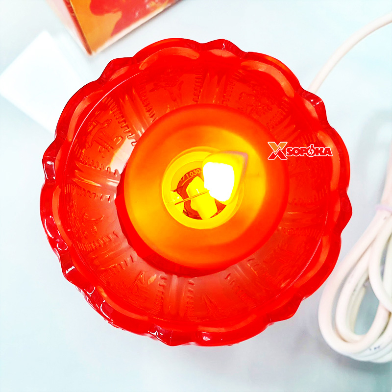 Cốc Nến Điện Hoa Sen SOPOKA HS01 Thân Thấp Có Phích Và Công Tắc