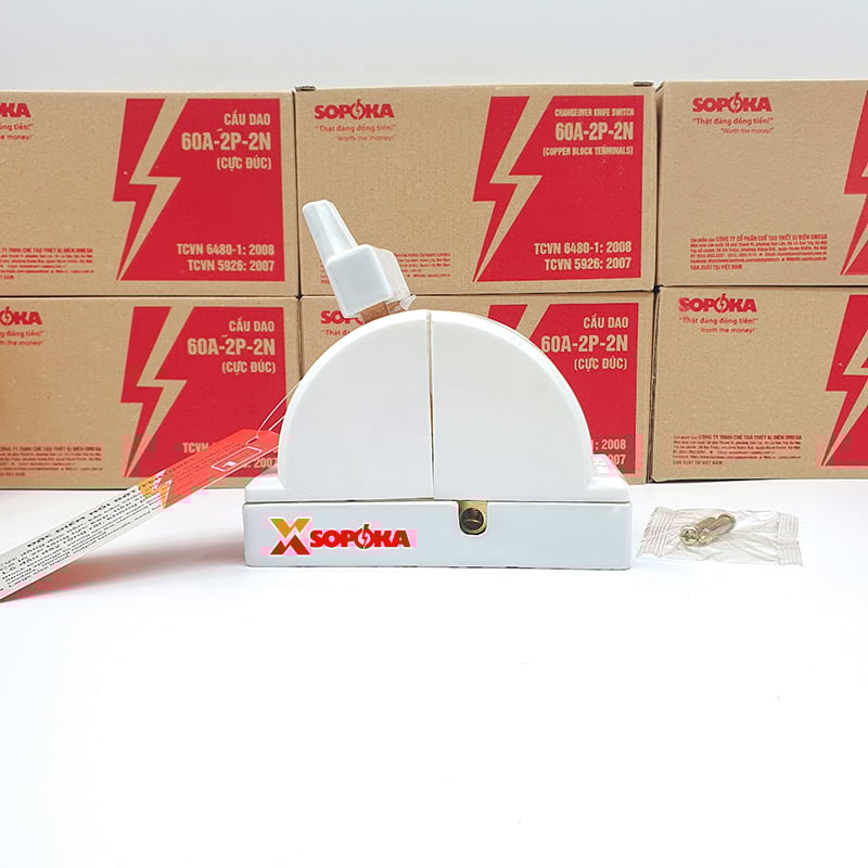 Cầu Dao Đảo Đế Sứ 1 Pha 60A 2P 600V 2N D22 SOPOKA