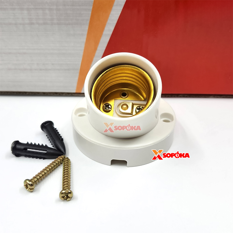 Đui Đèn Vát Tường Ngồi Xéo Ren Xoáy E27 DV5 SOPOKA