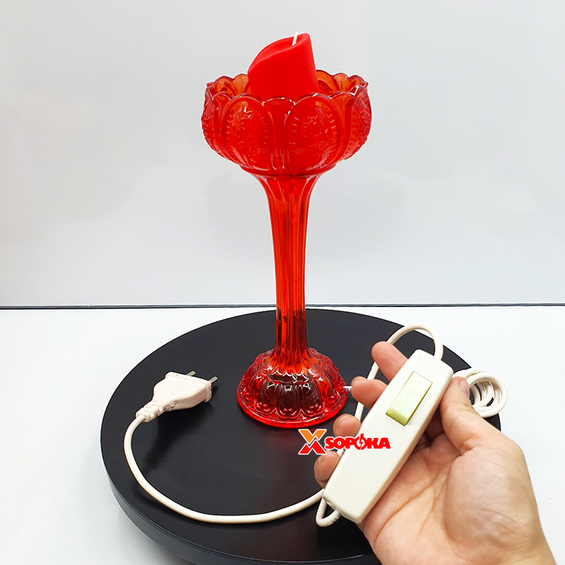 Cốc Nến Điện Hoa Sen SOPOKA HSC01 Thân Cao Có Phích Cắm Và Công Tắc