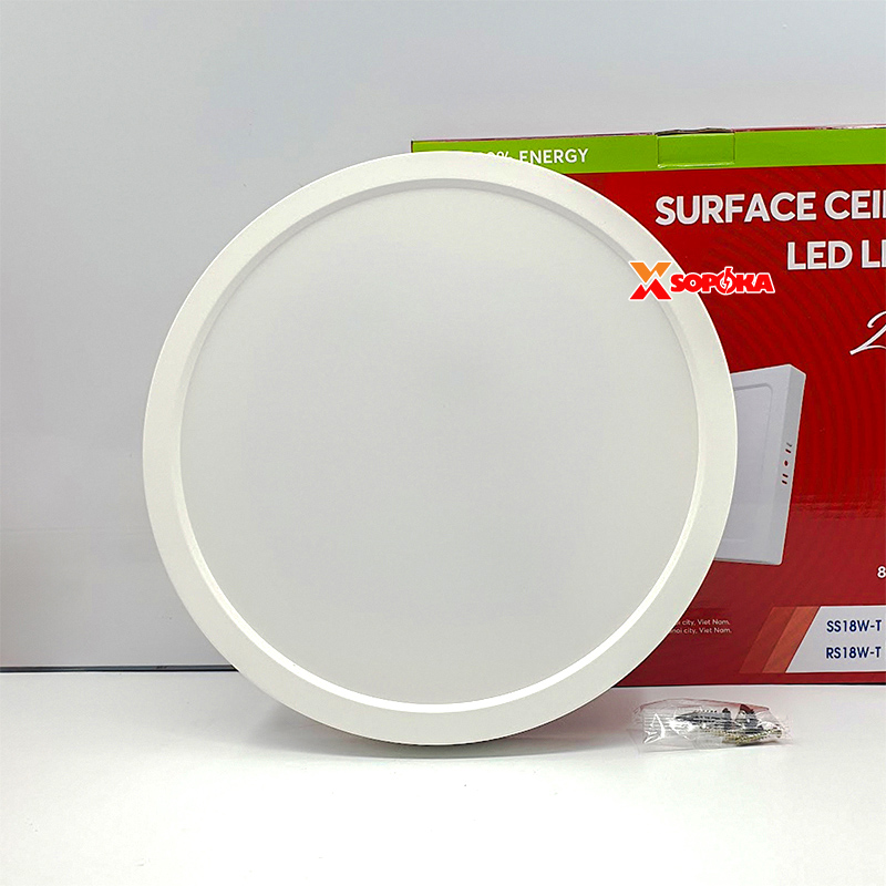 SOPOKA Bóng Đèn LED Ốp Trần RS18W-T Chiếu Sáng 25.000 Giờ, Tiết Kiệm Điện 80%