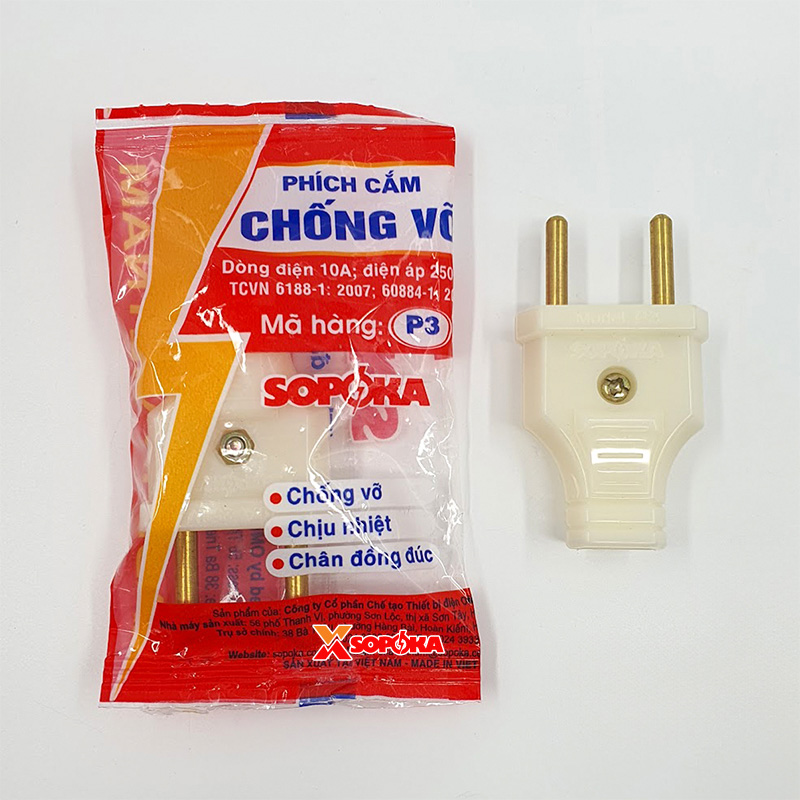 Phích Cắm Điện Dương Chân Tròn 4 mm Chống Vỡ P3 SOPOKA