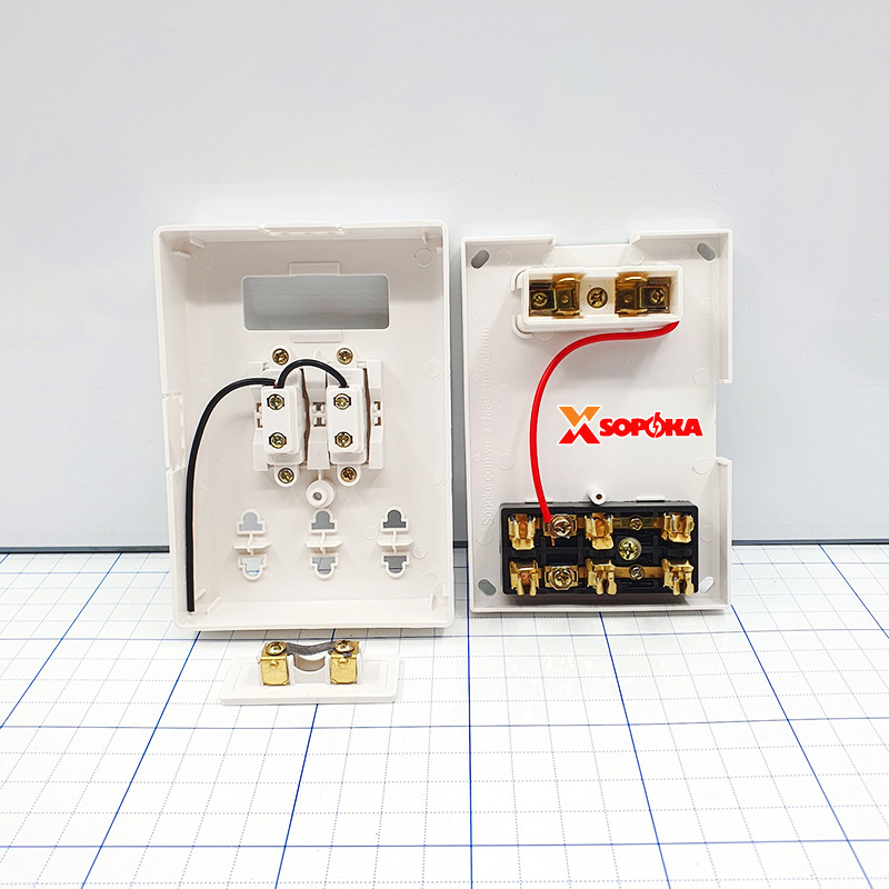 Bảng Điện Lắp Nổi Cao Cấp Dòng E 2 Công Tắc 3 Ổ Cắm E4A SOPOKA