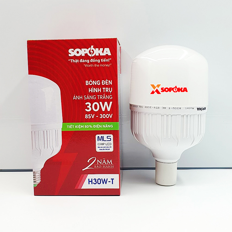 Bóng Đèn Led Hình Trụ Sáng Trắng Dòng H SOPOKA