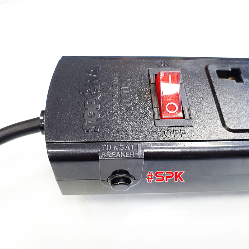 Ổ Cắm Điện 6 Lỗ 2200W Lõi Sứ Chống Cháy Tự Ngắt Điện Quá Tải 6T SOPOKA
