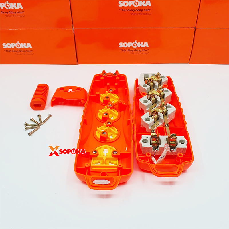 Ổ Cắm Điện 6000W 4 Lỗ Chéo Không Dây Siêu Chịu Tải 30A 4S-6000W+C SOPOKA
