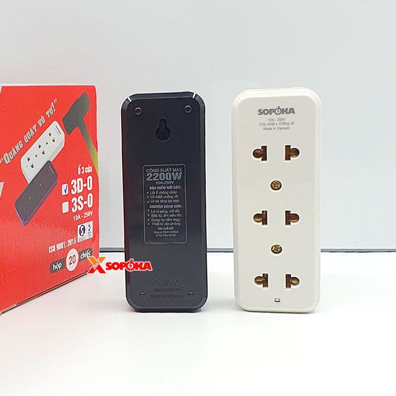 Ổ Cắm Điện 3 Ổ Không Dây 2200W 3D-0 3S-0 SOPOKA