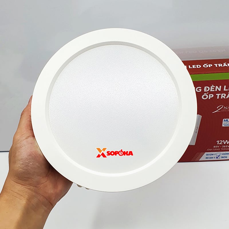 SOPOKA Bóng Đèn LED Ốp Trần RS12W-T Chiếu Sáng 25000 Giờ Tiết Kiệm Điện 80%