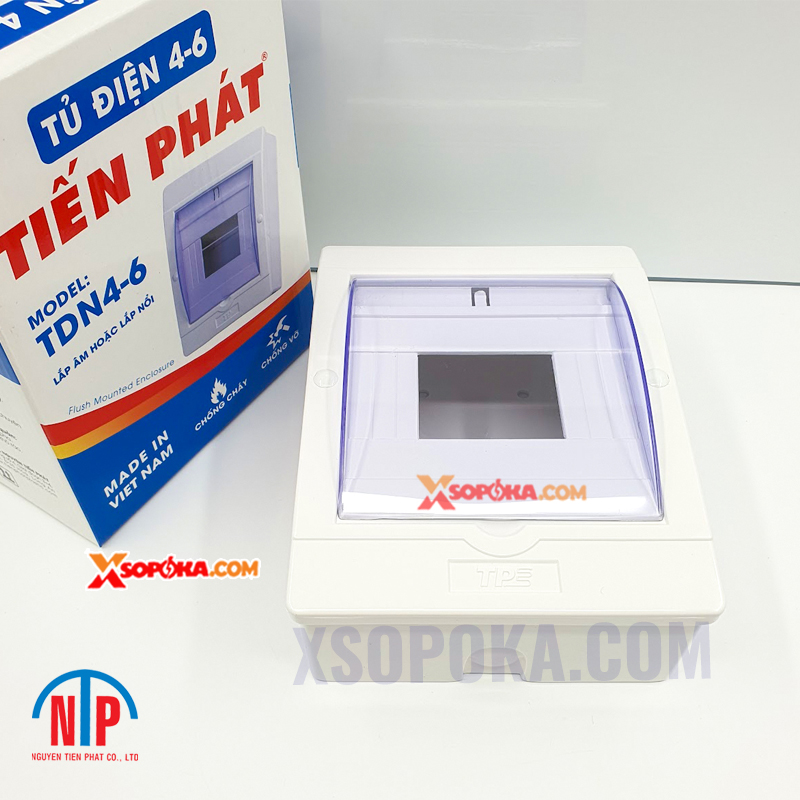 Tủ Điện 4–6 Đường Tiến Phát TDN4-6 màu trắng lắp CB MCB dân dụng
