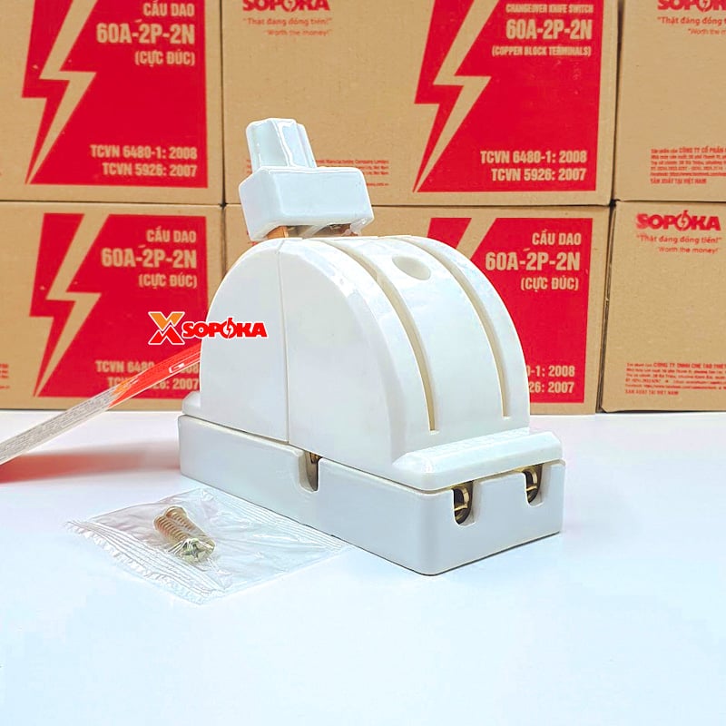 Cầu Dao Đảo Đế Sứ 1 Pha 60A 2P 600V 2N D22 SOPOKA