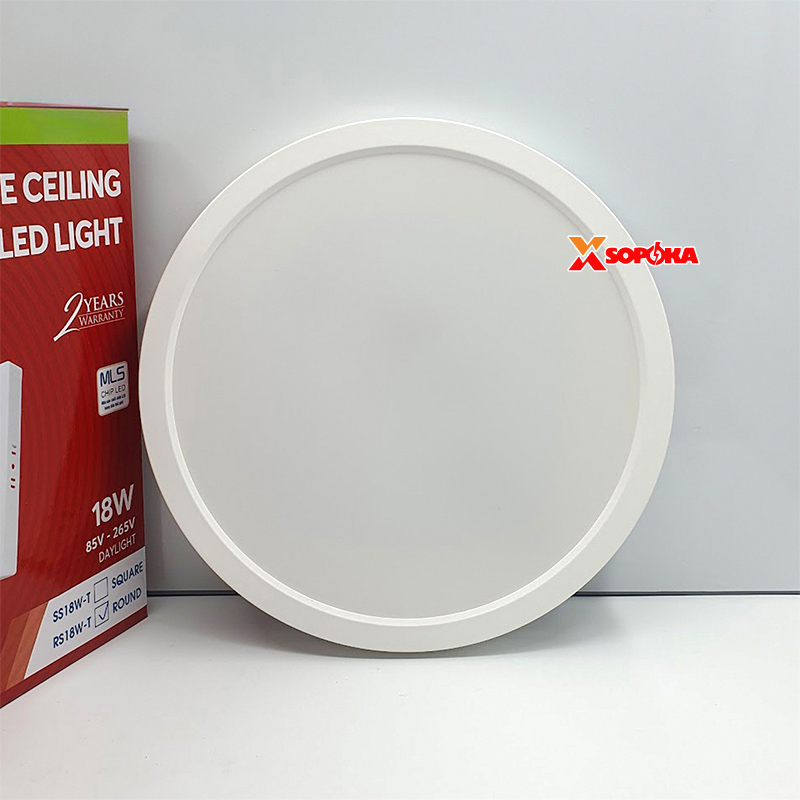 SOPOKA Bóng Đèn LED Ốp Trần RS18W-T Chiếu Sáng 25.000 Giờ, Tiết Kiệm Điện 80%