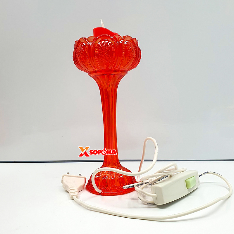 Cốc Nến Điện Hoa Sen SOPOKA HSC01 Thân Cao Có Phích Cắm Và Công Tắc