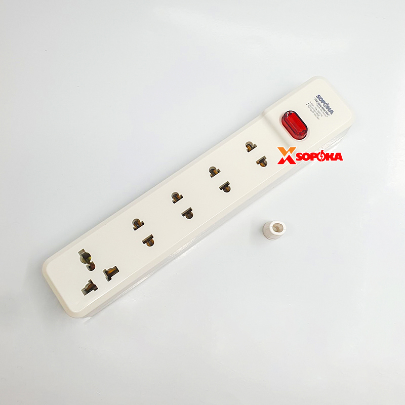 Ổ Cắm Điện 5 Lỗ 2200W Lõi Sứ Không Dây Có Công Tắc 5M-0 SOPOKA