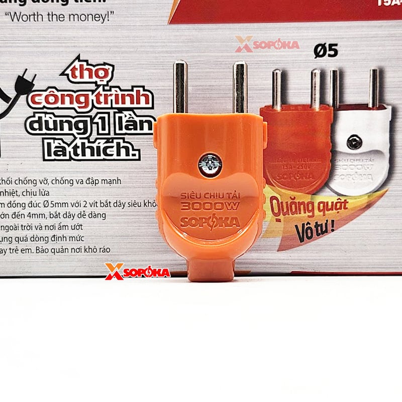 Phích Cắm Điện Dương Chịu Tải 3000W P3000WLK SOPOKA