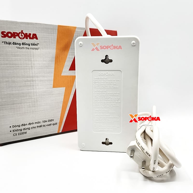 Ổ Cắm Điện 6 Lỗ Chéo Lõi Chịu Nhiệt 2200W 6A2 SOPOKA