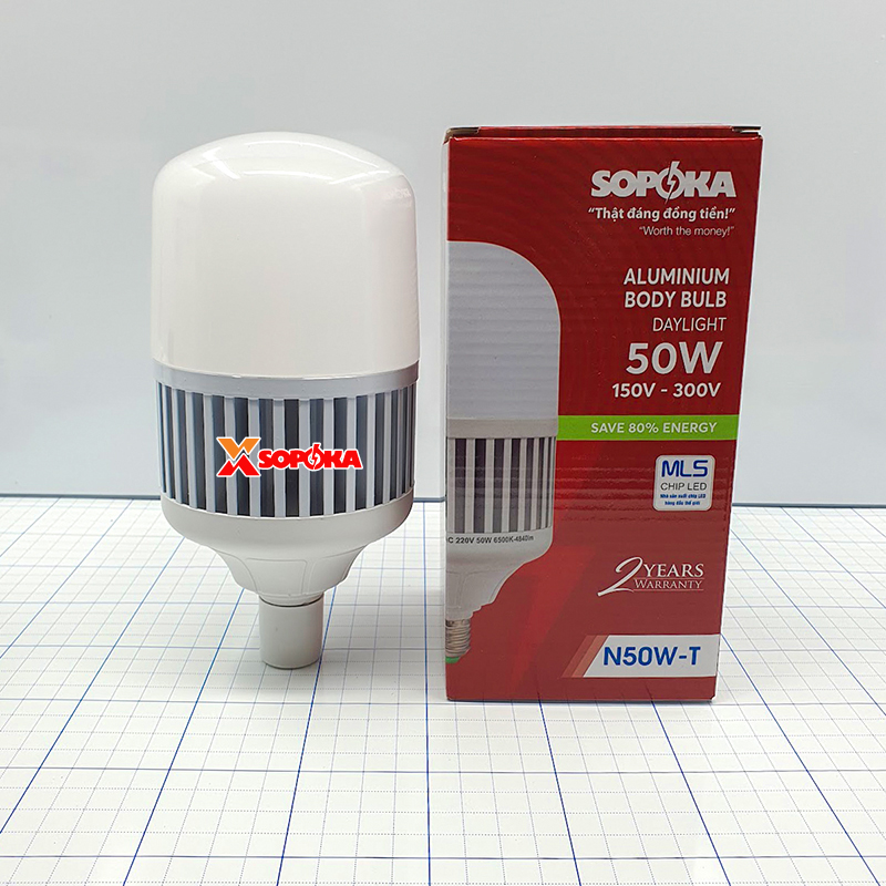 Bóng Đèn LED Thân Nhôm Công Suất Cao (Mã N) – Sáng Trắng SOPOKA