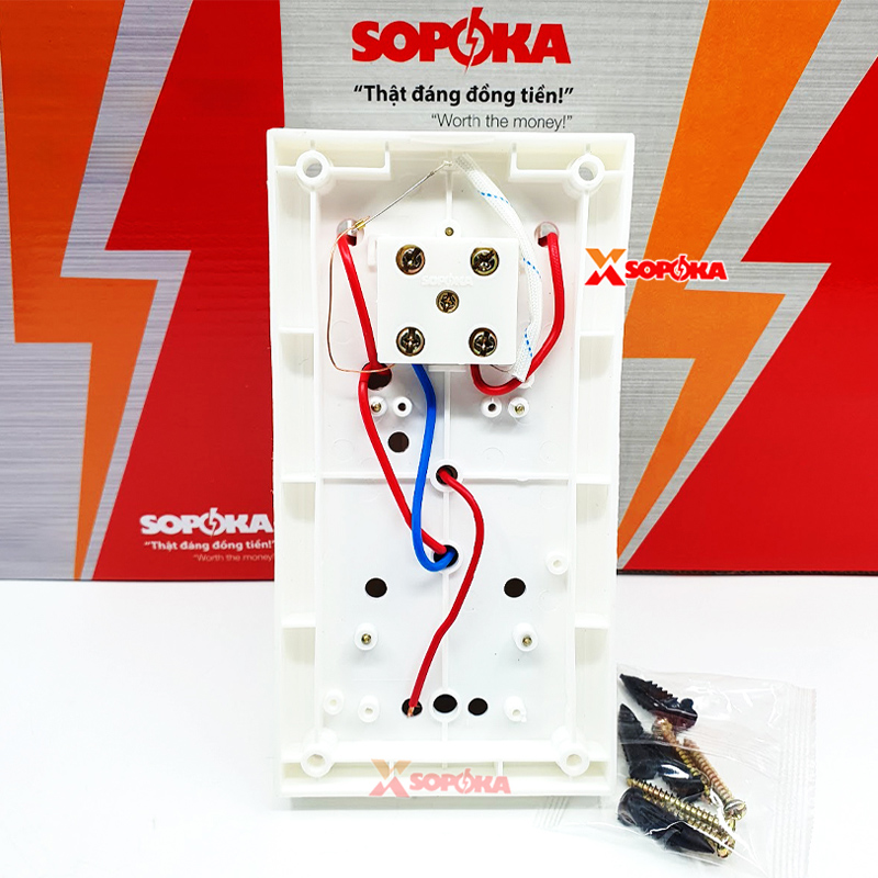 Bảng Điện 1 Công Tắc 1 Lỗ Cắm Có Cầu Chì BS1 SOPOKA
