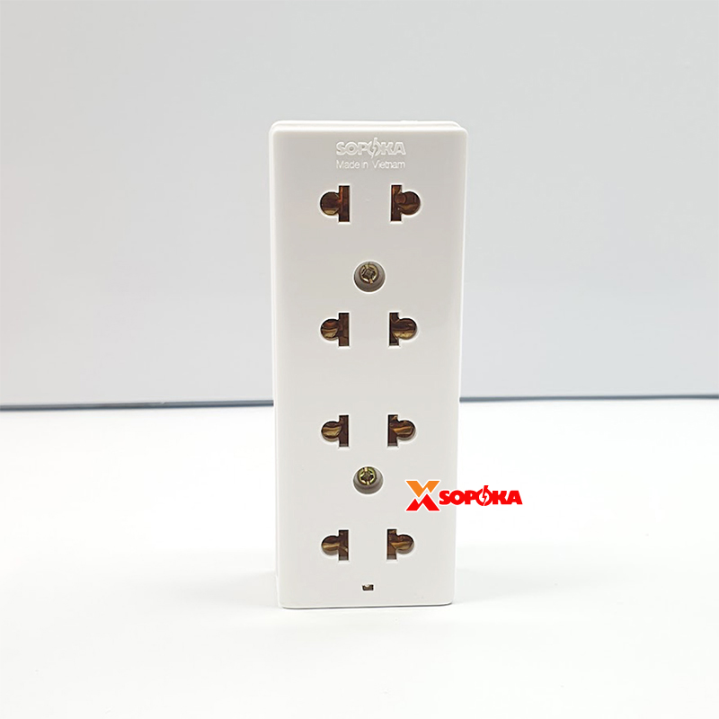 Ổ Cắm Điện 4 Lỗ Gắn Tường/Gắn Táp Lô SOPOKA E25