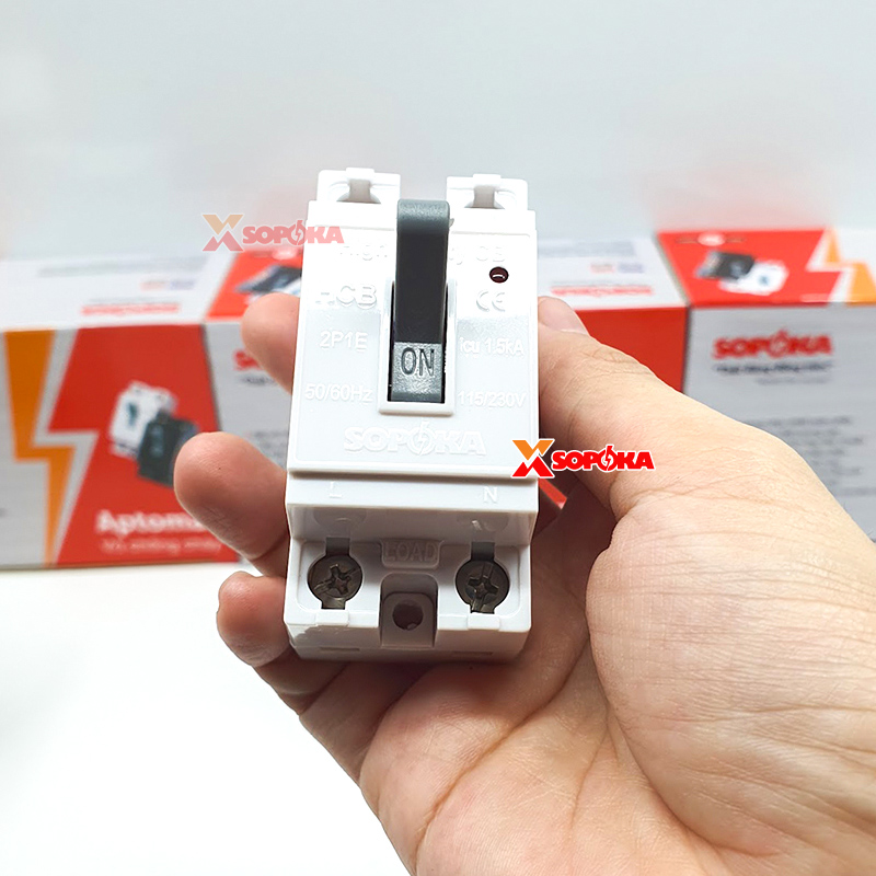 Aptomat CB Cóc 1 Pha HCB SOPOKA Màu Trắng – Chống Cháy, An Toàn