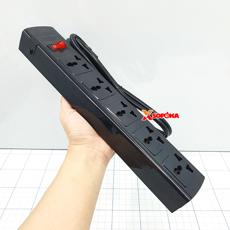 Ổ Cắm Điện 5 Lỗ 2200W Lõi Sứ Tự Ngắt Điện Khi Quá Tải 5T SOPOKA