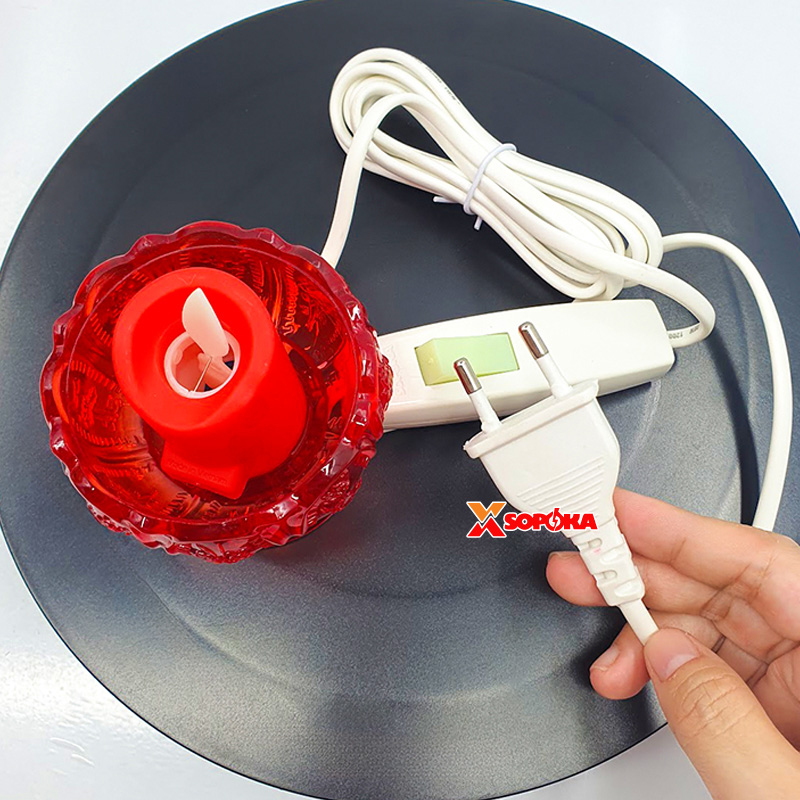 Cốc Nến Điện Hoa Sen SOPOKA HS01 Thân Thấp Có Phích Và Công Tắc
