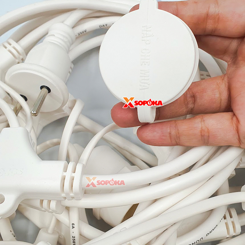 Dây Đui Bóng Đèn Trang Trí 5m – 7,5m – 10m Loại Thả Màu Trắng SOPOKA