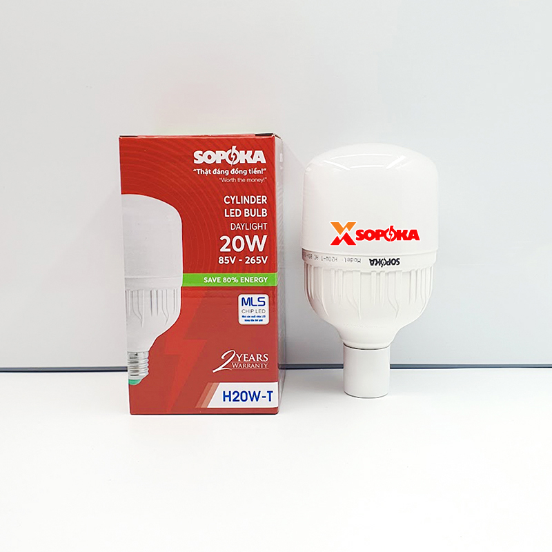 Bóng Đèn Led Hình Trụ Sáng Trắng Dòng H SOPOKA