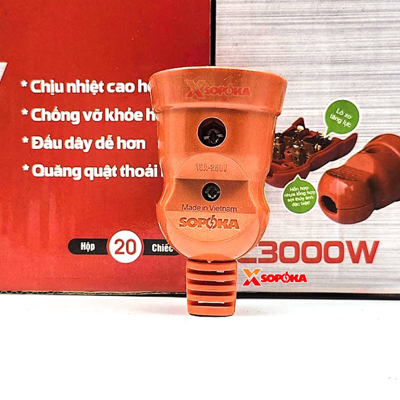 Phích Cắm Điện Âm Siêu Chịu Tải 3000W C3000W SOPOKA
