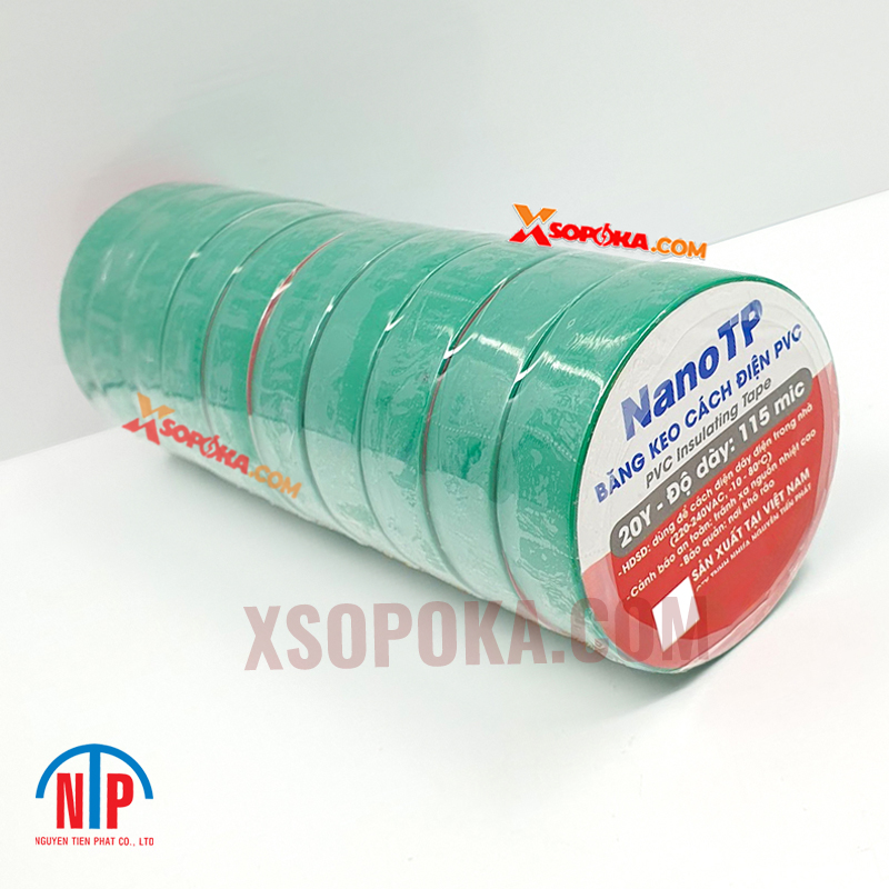 Băng Keo Cách Điện PVC NanoTP 600V 115 Mic 20Y Tiến Phát