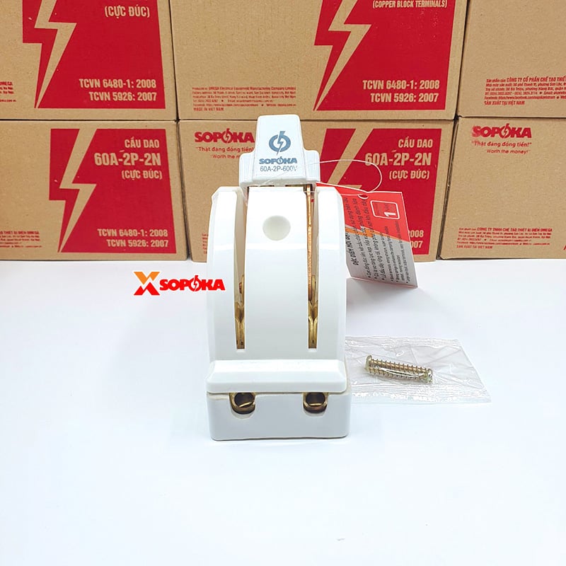 Cầu Dao Đảo Đế Sứ 1 Pha 60A 2P 600V 2N D22 SOPOKA