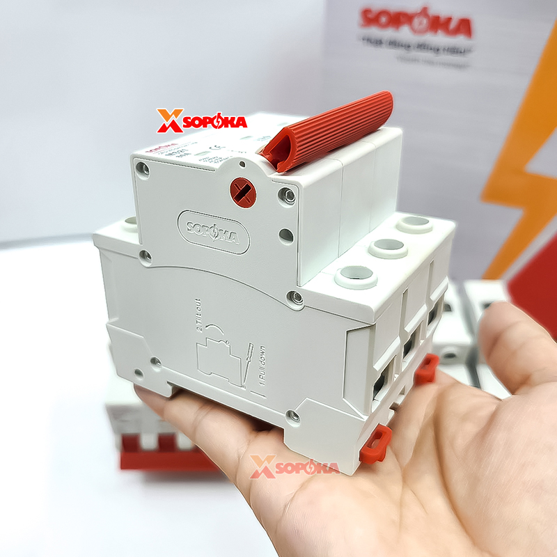 SOPOKA Cầu Dao Gạt Tay 1 Ngã 3P MS21 (15A–80A)