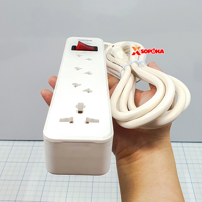 Ổ Cắm Điện 4 Lỗ Chéo Lõi Chịu Nhiệt 2200W 5A2 SOPOKA