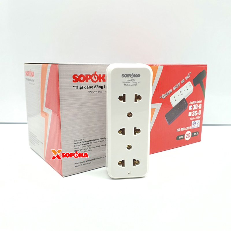 Ổ Cắm Điện 3 Ổ Không Dây 2200W 3D-0 3S-0 SOPOKA