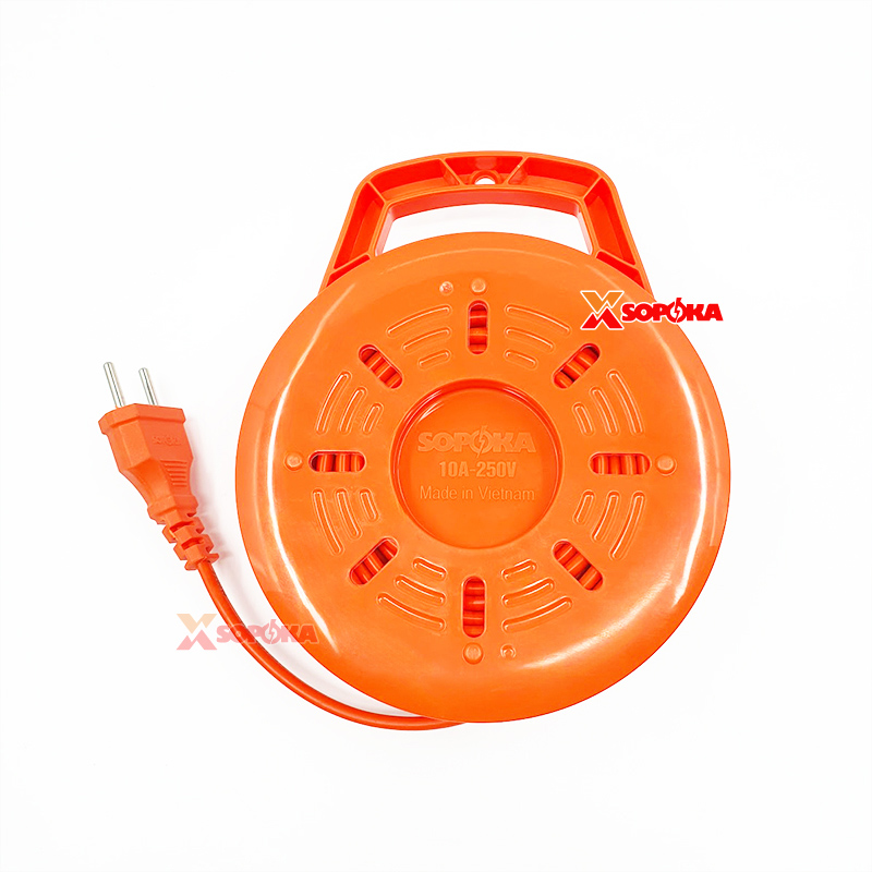 Ổ Cắm Điện Quay Cuộn Dây Tròn Chịu Tải 2200W Q45Y/ Q75Y Màu Đỏ Cam SOPOKA