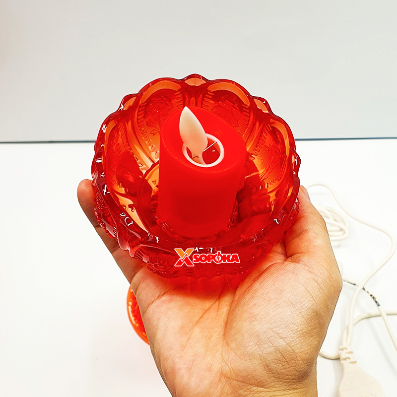 Cốc Nến Điện Hoa Sen SOPOKA HSC01 Thân Cao Có Phích Cắm Và Công Tắc